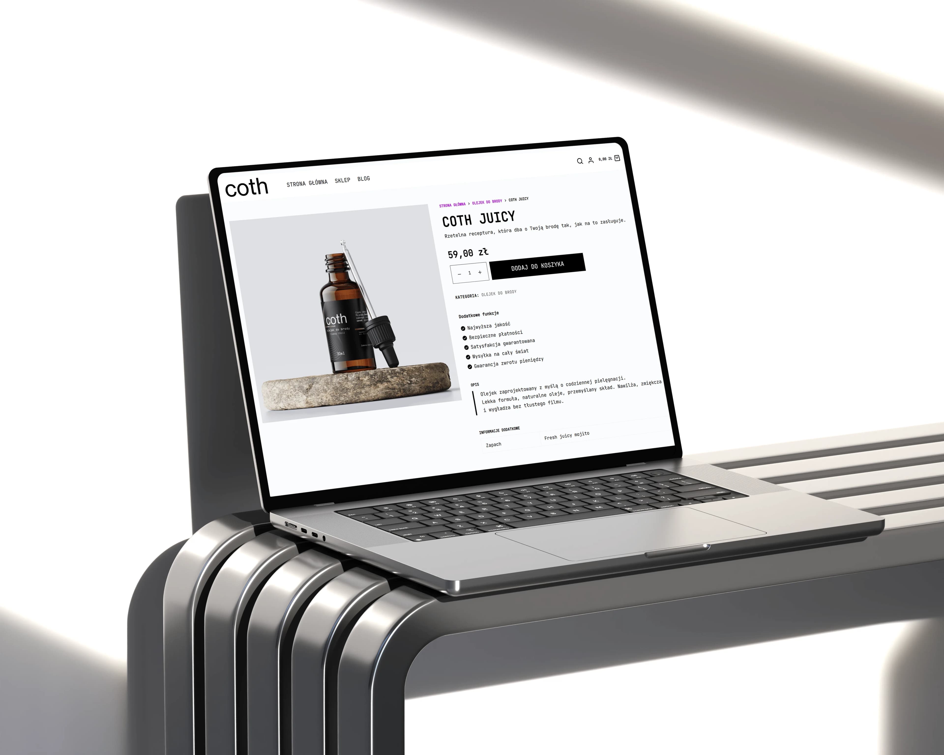 Sklep internetowy dla marki kosmetycznej COTH - zrzut 3