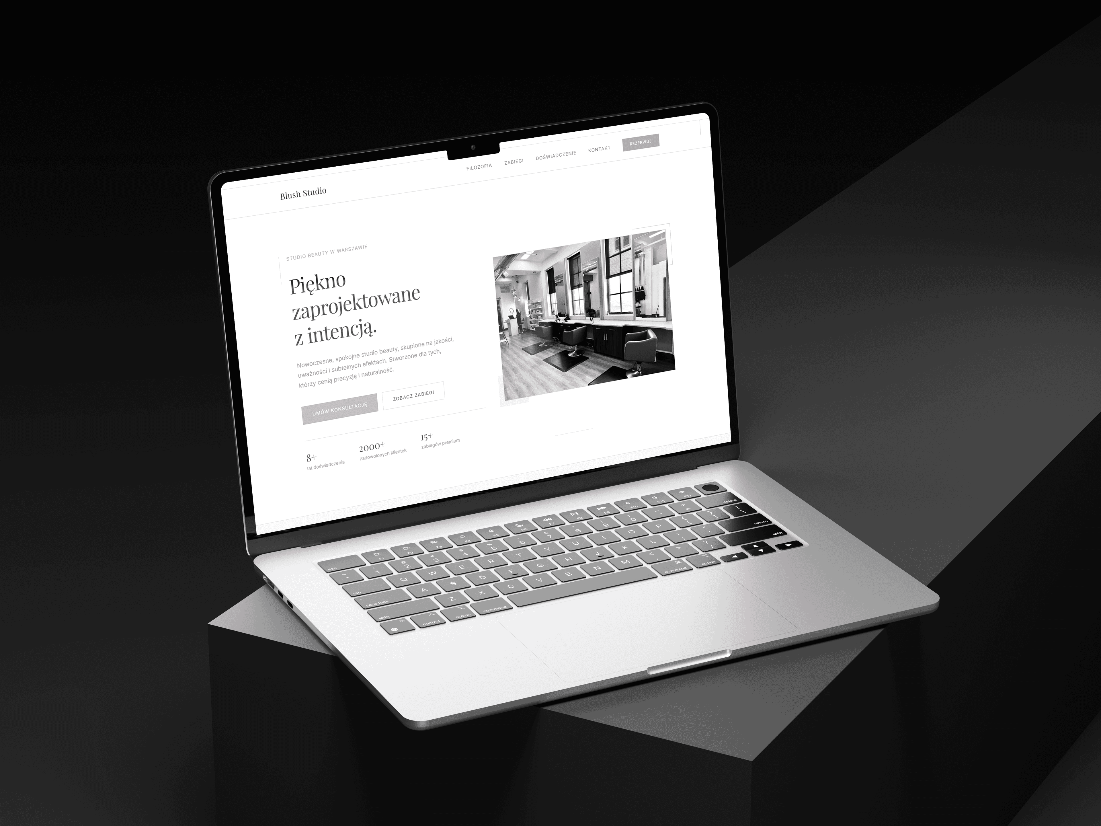 Strona internetowa dla studia beauty - zrzut 2